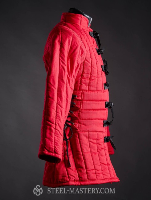 Women’s gambeson bright red, XS-size Ready padded armour