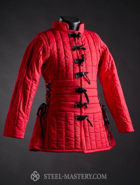 Women’s gambeson bright red, XS-size Armures gambisonnées prêtes-à-porter