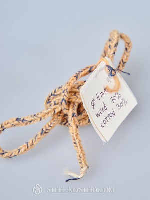 Sand with blue wood lacing cord