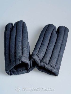 3-finger padded cotton gloves  Armadura acolchada preparada