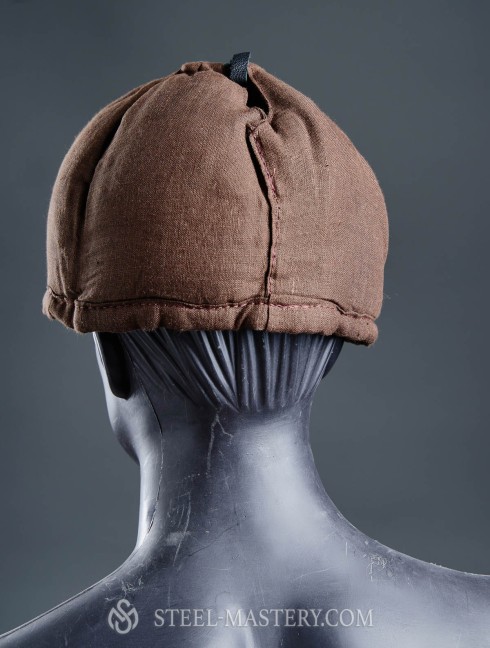 Linen brown liner for helmet  Armadura acolchada preparada
