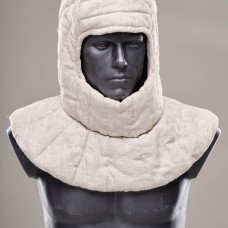 Padded linen cap with  pelerine  image-1