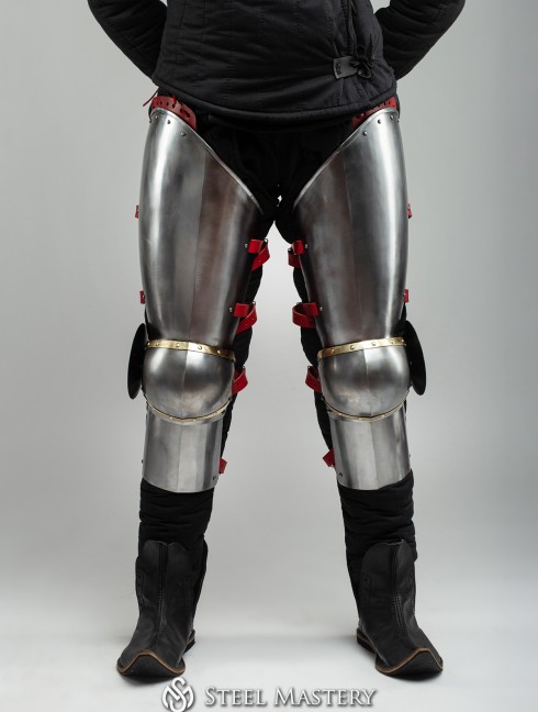 Full plate legs of the XIV-XV centuries, a part of Churburg style armor Corazza