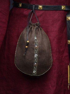 Linen brown pouch 