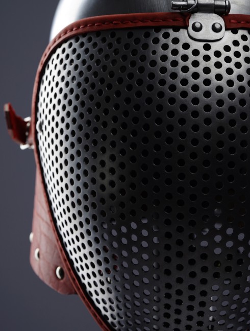 Fencing bascinet with a meshed visor for SCA/HEMA  Plattenrüstungen