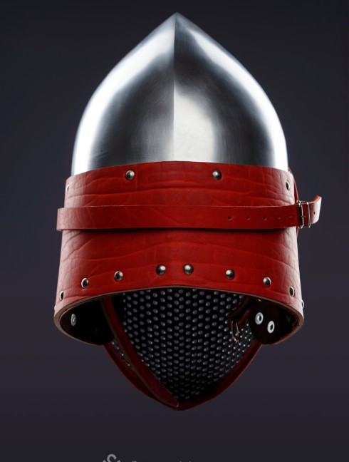 Fencing bascinet with a meshed visor for SCA/HEMA  Plattenrüstungen