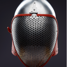 Fencing bascinet with a meshed visor for SCA/HEMA  image-1