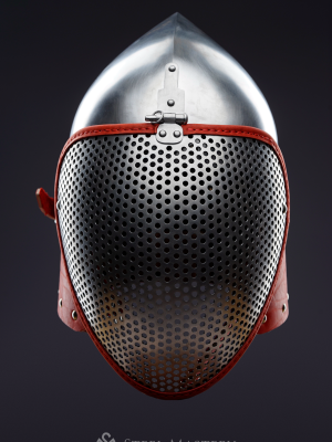 Fencing bascinet with a meshed visor for SCA/HEMA  Plate armor