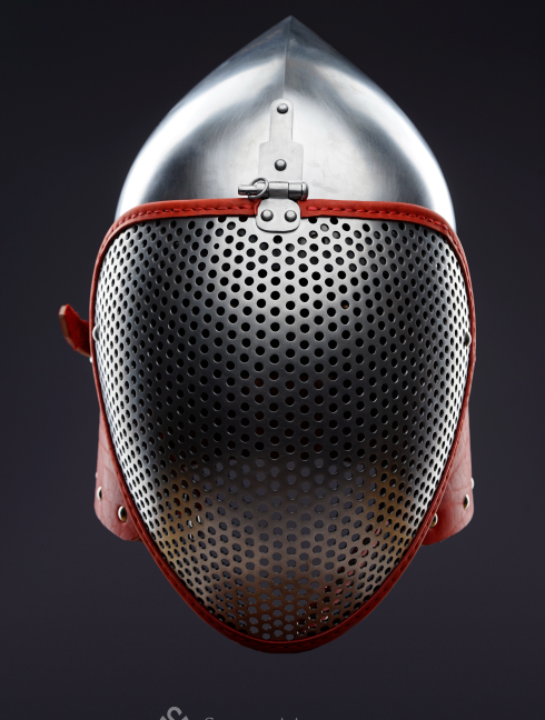 Fencing bascinet with a meshed visor for SCA/HEMA  Corazza