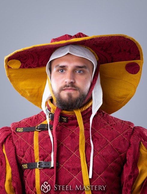 Landsknecht hat with cuts on brim Headwear