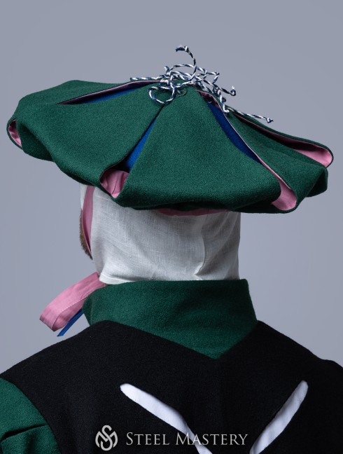 Landsknecht flower hat with hand-woven cord  Headwear