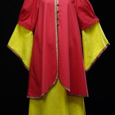 Medieval costume with dress and coat image-1