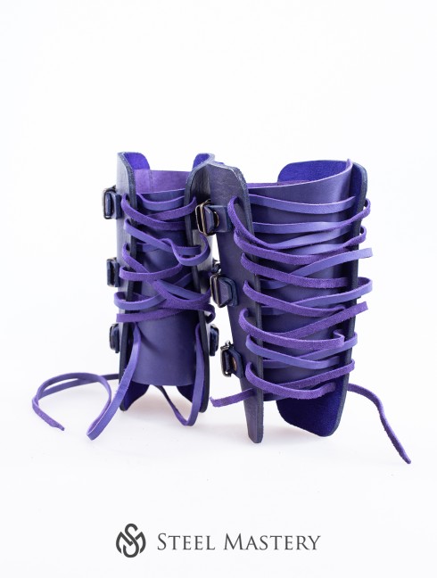 Purple leather bracers for LARP and fantasy events Old categories