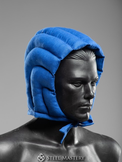 Padded royal blue cap for helmet Fertige Polsterrüstungen