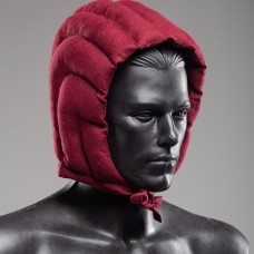 Padded wine red cap for helmet image-1