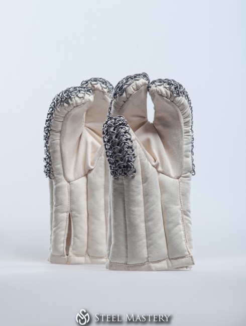 Padded gauntlets with chain mail protection in stock  Old categories