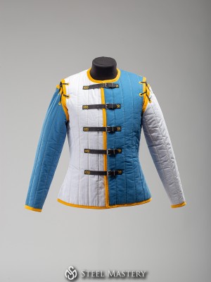 White and blue gambeson S-M size  Ready padded armour