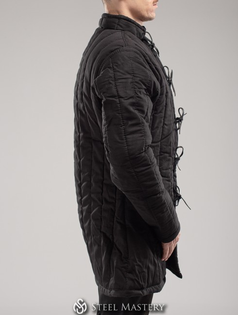 In stock black cotton gambeson S-M size  Ready padded armour