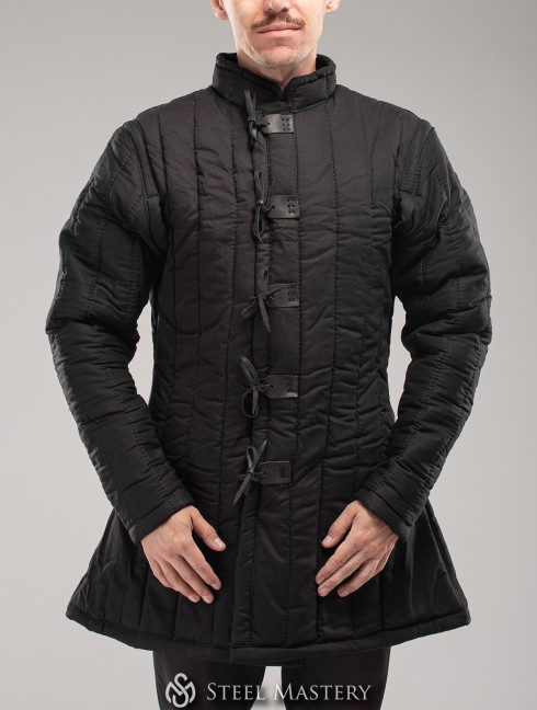 In stock black cotton gambeson S-M size  Ready padded armour
