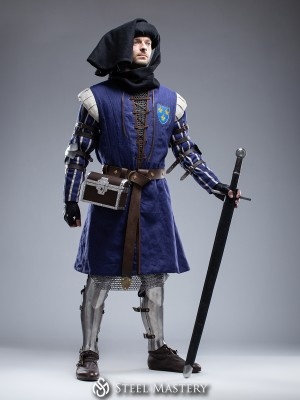 Suits of armour. 14th century. 1. Spanish 2. Full French suit 3
