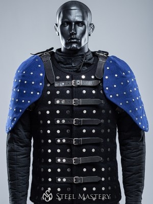 BLUE COVERED SEGMENTED SPAULDERS XL SIZE IN STOCK Versandfertig
