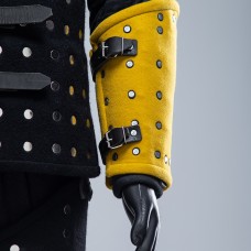 YELLOW WOOLEN MEDIEVAL BRACERS S SIZE IN STOCK image-1