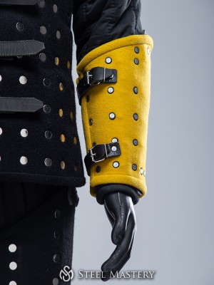 YELLOW WOOLEN MEDIEVAL BRACERS S SIZE IN STOCK