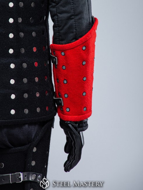 RED WOOLEN MEDIEVAL BRACERS M SIZE IN STOCK Ready to ship