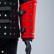 RED WOOLEN MEDIEVAL BRACERS M SIZE IN STOCK image-1