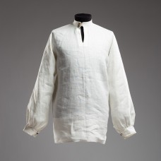 Linen shirt with bishop sleeves