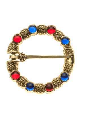 Medieval ring brooch from England, brass, glass gems, 13th-14th century.  1 in stock  Old categories