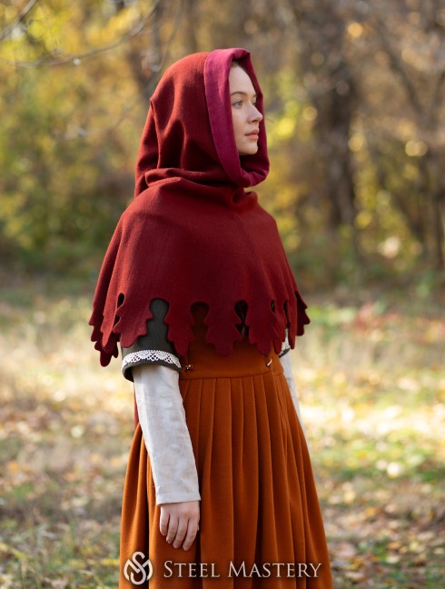 Medieval hood "Autumn warmth" Headwear