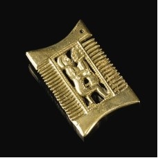 "Small-tooth comb" medieval carnival badge 1 in stock image-1