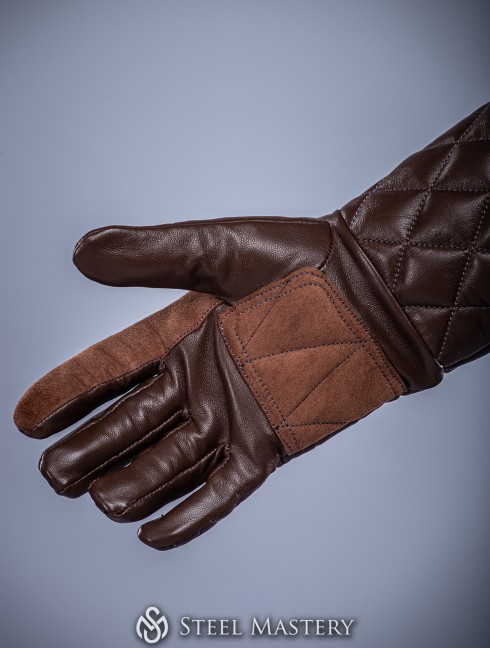 "MIDNIGHT" leather gloves  Armure de plaques