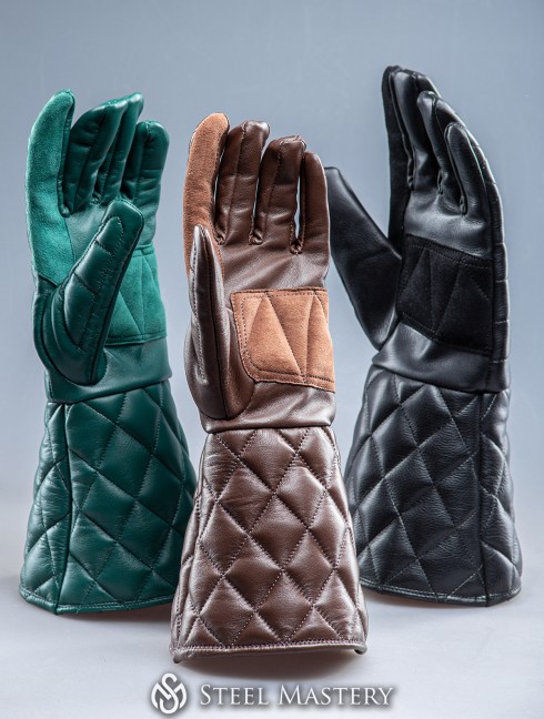 "MIDNIGHT" leather gloves  Plate armor