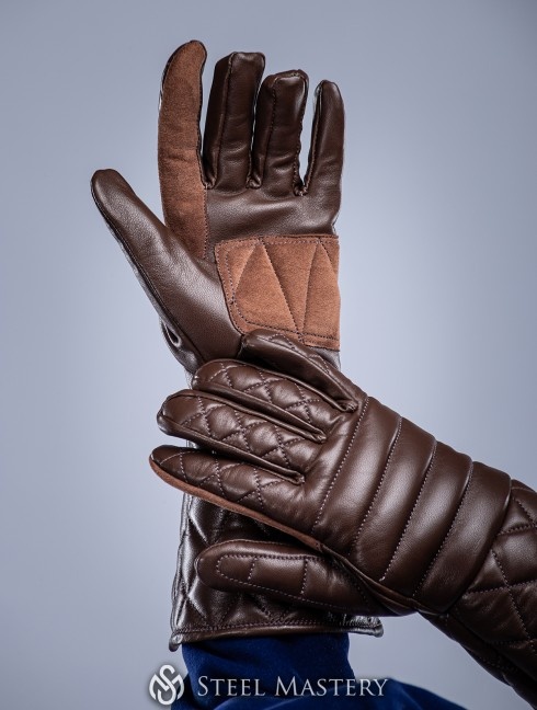 "MIDNIGHT" leather gloves  Armure de plaques