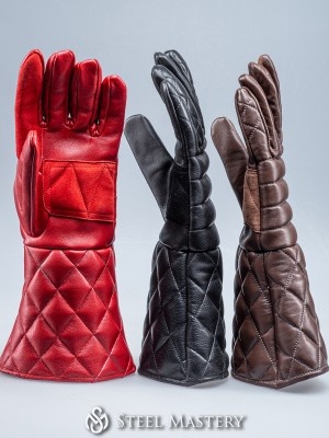 "MIDNIGHT" leather gloves  Plattenrüstungen