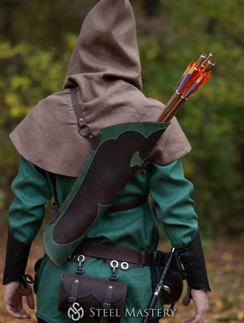 Archery quiver with green decorations Borse