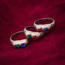 Medieval ring with two gems and inscription "Due tout mon coer" ("With all my heart"). France or England, 15th century. image-1