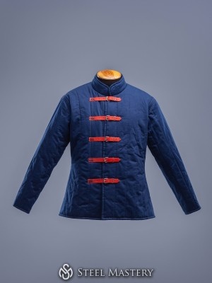XL Navy blue gambeson in stock  Armures gambisonnées prêtes-à-porter