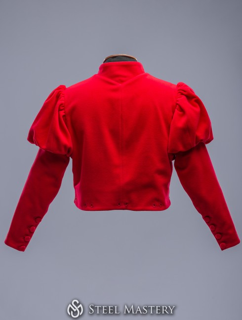 L size red woollen doublet in stock  Prêt à expédier