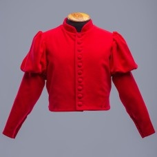 L size red woollen doublet in stock  image-1