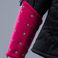 PINK WOOLEN MEDIEVAL BRACERS S SIZE IN STOCK  image-1