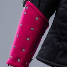 PINK WOOLEN MEDIEVAL BRACERS S SIZE IN STOCK  image-1