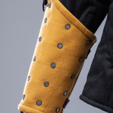 YELLOW WOOLEN MEDIEVAL BRACERS M SIZE IN STOCK  image-1