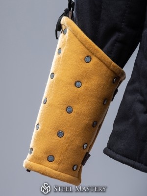 YELLOW WOOLEN MEDIEVAL BRACERS M SIZE IN STOCK 