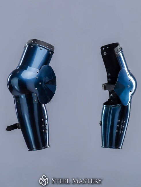 Knightly plate arms of the 14th century with Elbow Caps IN STOCK  Prêt à expédier