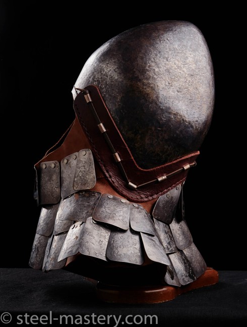 KNIGHT BASCINET HELMET OF XIV CENTURY WITH SCALE AVENTAIL IN STOCK  Prêt à expédier