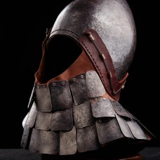 KNIGHT BASCINET HELMET OF XIV CENTURY WITH SCALE AVENTAIL IN STOCK  image-1