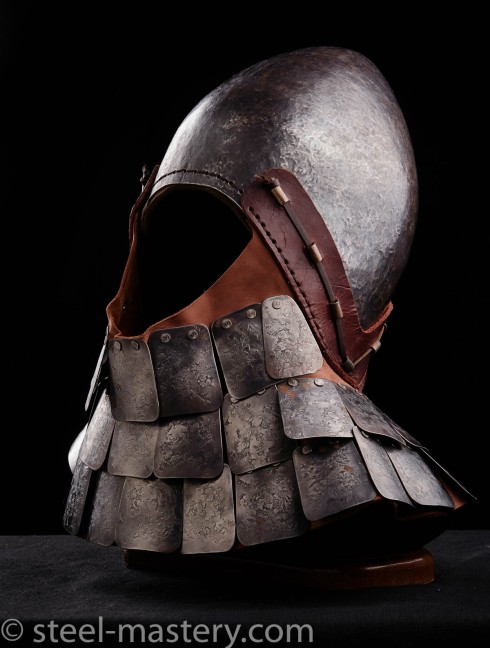 KNIGHT BASCINET HELMET OF XIV CENTURY WITH SCALE AVENTAIL IN STOCK  Ready to ship